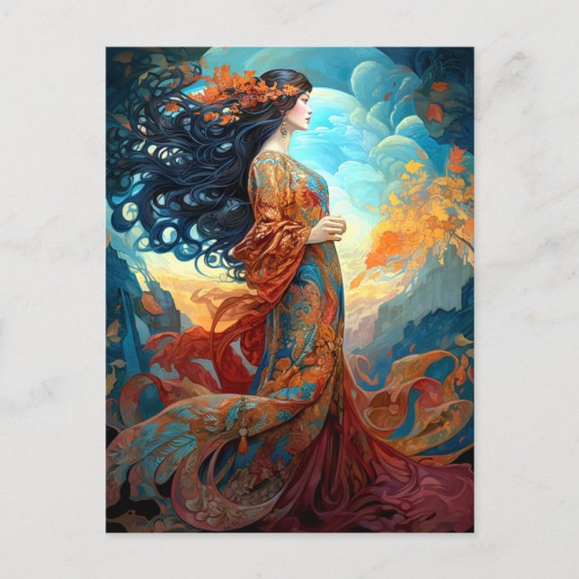 Surreal Goddes Queen Fantasy Art Postcard Vykort (Framsida)