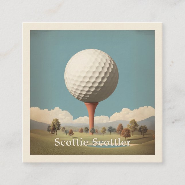 Surreal golfbollslandskap fyrkantigt visitkort (Framsida)