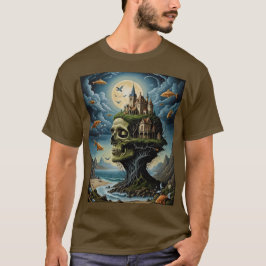 Surreal Gothic Castle Skull T-Shirt