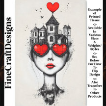 Surreal gotisk fantasy Head & Hearts AX1 Decoupage