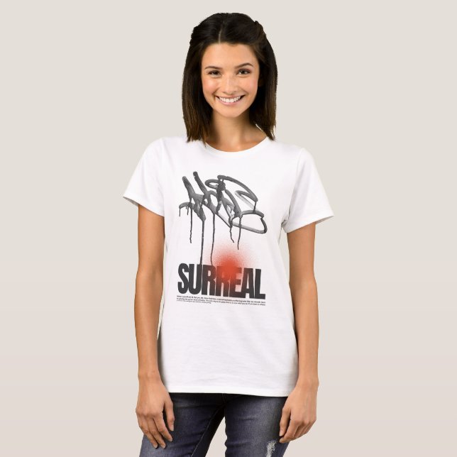 Surreal Graffiti Grunge - Urban Streetwear Art T Shirt (Hel framsida)