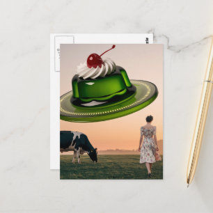 Surreal grön söt godsak på mejeribetet vykort