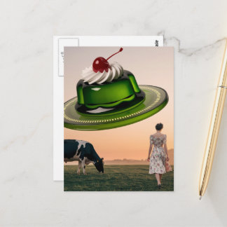 Surreal grön söt godsak på mejeribetet vykort