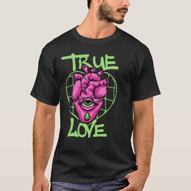 Surreal Heart with Eye streetwear T Shirt (Framsida)