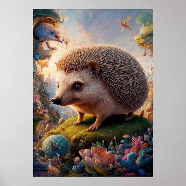 Surreal Hedgehog Safari Poster (Framsidan)