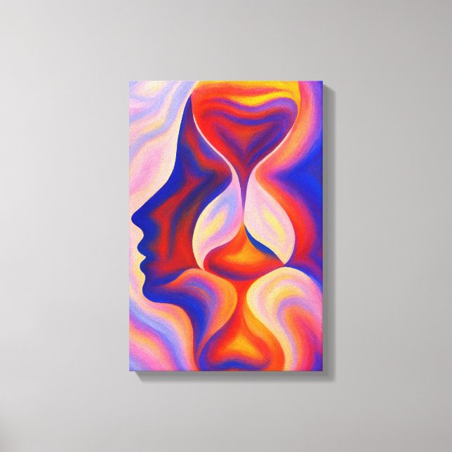 Surreal Hourglass Ansikte Abstrakt Canvastryck (Framsida)