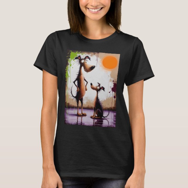 Surreal hundkonst T-shirt Modern Abstrakt (Framsida)