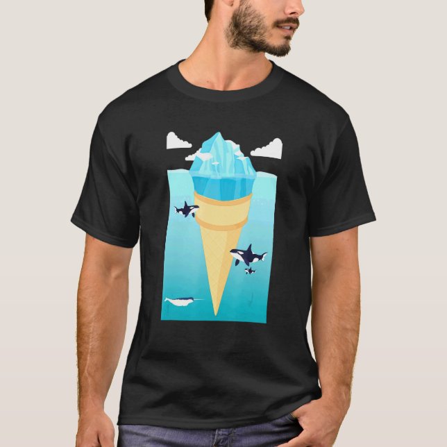 Surreal Ice Cream Iceberg Ice Cream T Shirt (Framsida)