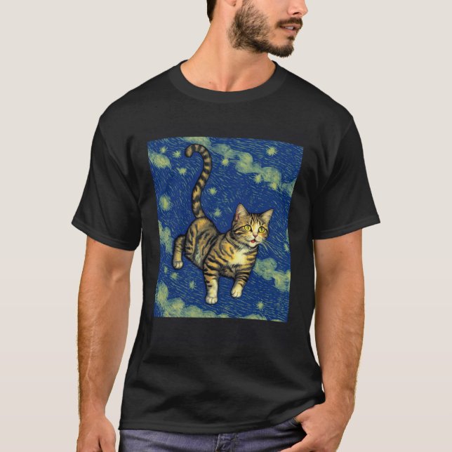 Surreal Impressionistic Cat Impressionism Cats Pai T Shirt (Framsida)