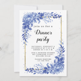 Surreal Indigo Bouquet - Party Invitation, wedding Spara Datumet