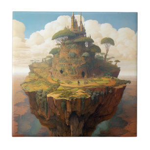 Surreal Island Ligcape Fantasy Art Kakelplatta