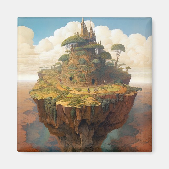 Surreal Island Ligcape Fantasy Art Magnet (Framsidan)
