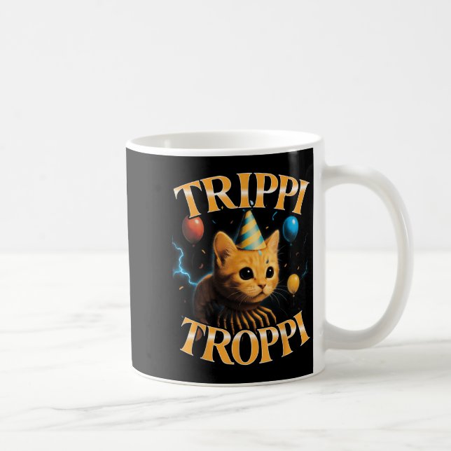 Surreal italiensk Brainrot Meme Resa Trop Funny Bi Kaffemugg (Höger)