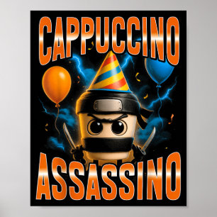 Surreal italiensk hjärnröta Cappuccino Ino födelse Poster
