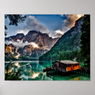 Surreal Italienska Sjö Poster