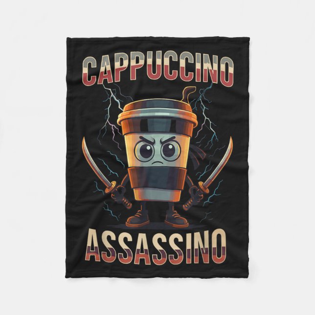 Surreal Italy Brainrot Cappuccino Ino Funny Meme Fleecefilt (Framsidan)