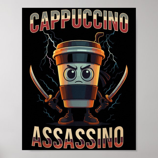 Surreal Italy Brainrot Cappuccino Ino Funny Meme Poster (Framsidan)