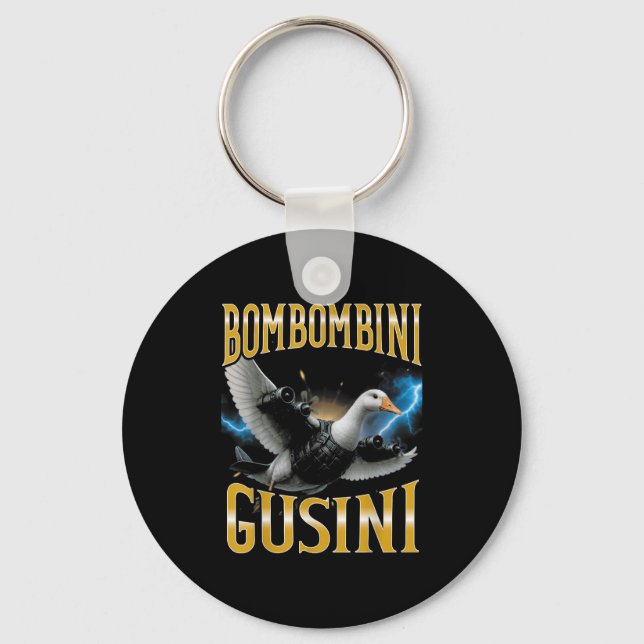 Surreal Italy Brainrot Meme Bombombini Gusini Fu Nyckelring (Framsida)