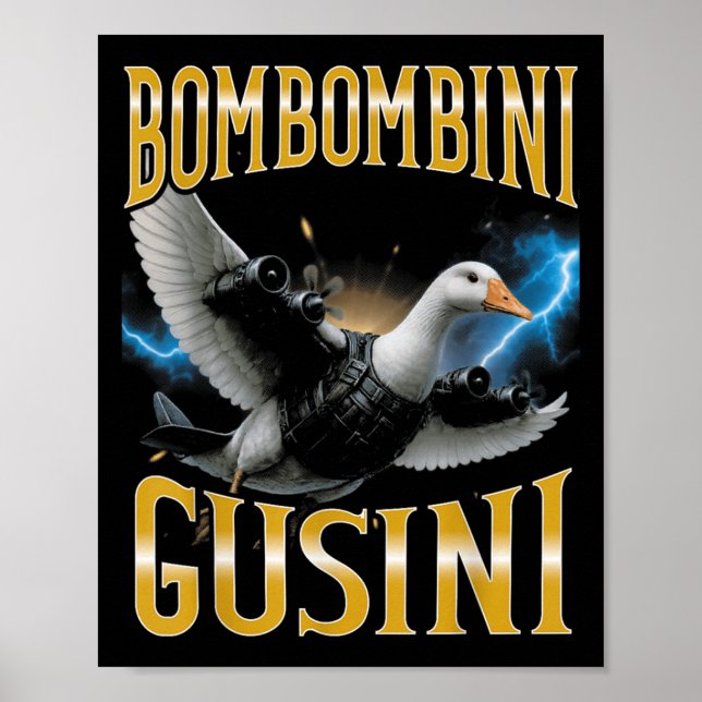 Surreal Italy Brainrot Meme Bombombini Gusini Fu Poster (Framsidan)