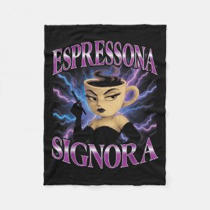 Surreal Italy Brainrot Meme Espressona Signora F Fleecefilt