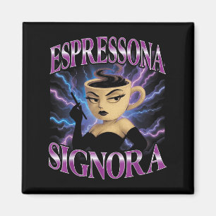 Surreal Italy Brainrot Meme Espressona Signora F Magnet