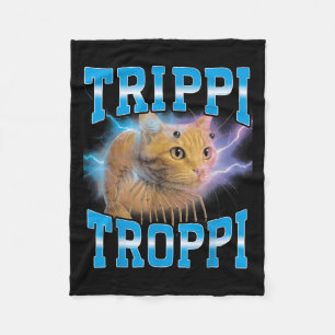 Surreal Italy Brainrot Meme Trippi Troppi Cat Fu Fleecefilt
