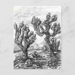 Surreal Joshua Träd i Mojave Desert Art Card Vykort