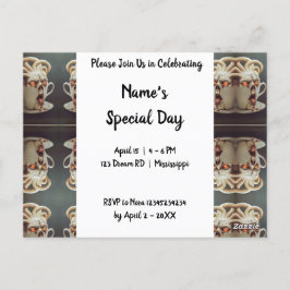 Surreal kaffebläcka vykort