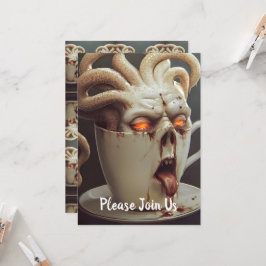 Surreal kaffebläckfisk inbjudningar