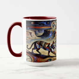 Surreal katt som smälter klockor Dali Picasso insp Mugg