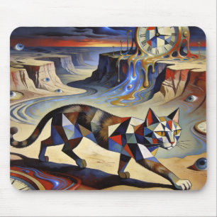 Surreal katt som smälter klockor Dali Picasso insp Musmatta