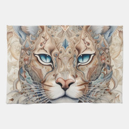 Surreal konst puma Ansikte Kökshandduk