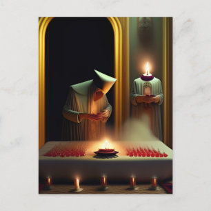 Surreal konstig ritual vykort
