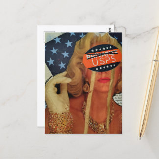 Surreal kvinna gråter guld tårar collage vykort