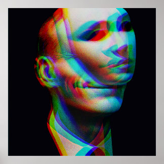 Surreal leende man (Matte Print) Poster