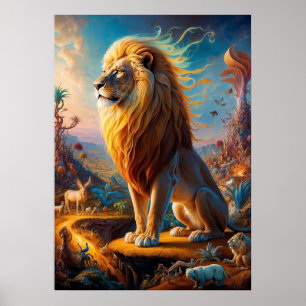 Surreal Lejon Safari Poster