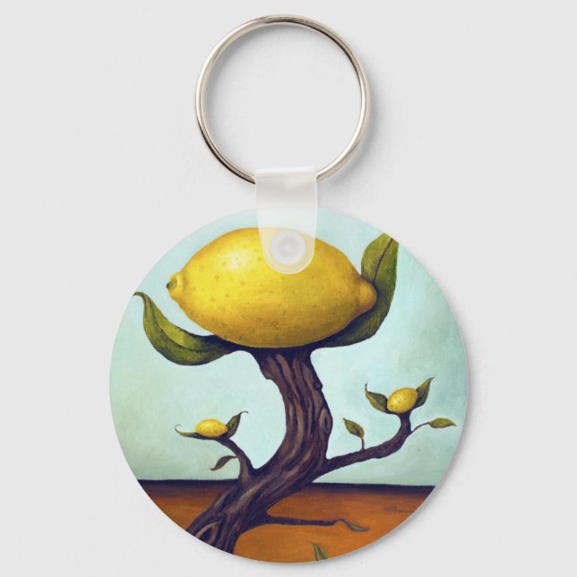 Surreal Lemon Träd Nyckelring (Framsida)