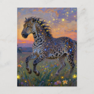 Surreal leopardhästhybrid vykort