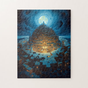 Surreal liggande stad Maze Fantasy Art Pussel