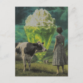 Surreal Lime Yummy Desert in the Dairy Pasture Vykort
