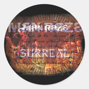 Surreal Lyrics Sticker Runt Klistermärke