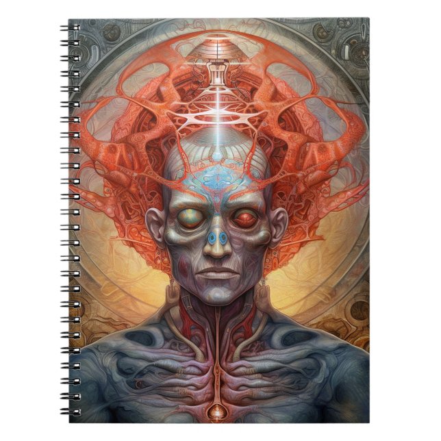 Surreal Man Visionary Art Anteckningsbok (Framsidan)