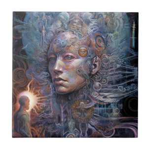 Surreal Man Visionary Art Kakelplatta