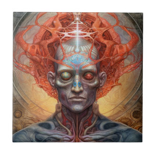 Surreal Man Visionary Art Kakelplatta