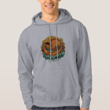 Surreal måne-eld tatuering stil hoodie