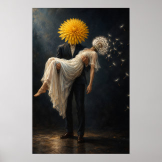Surreal maskrosparkonst poster