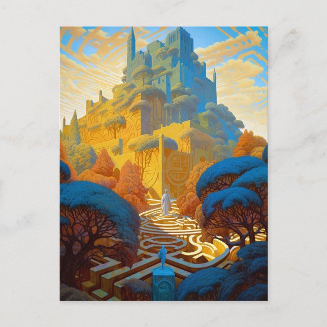 Surreal Maze City Vykort (Framsida)