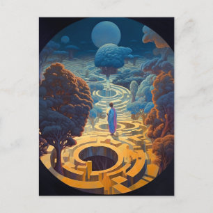 Surreal Maze Ligcape Fantasy Art Vykort