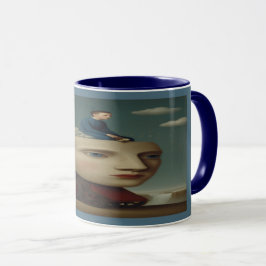 Surreal Mechanical Head Dream Art Mug Mugg