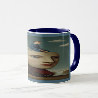 Surreal Mechanical Head Dream Art Mug Mugg